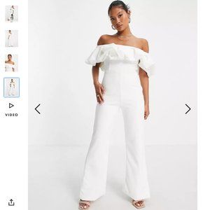 NEW WITH TAGS Bridal Jumpsuit White from Asos: Petite Club L London Brand